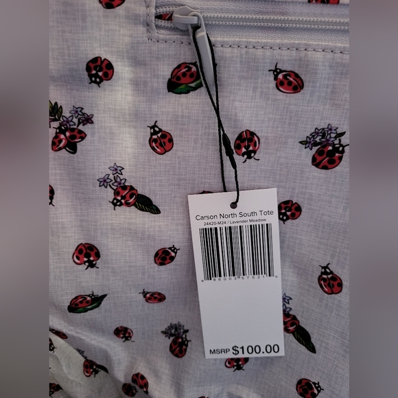 VERA BRADLEY Carson North South Tote in Lavender Meadow, NWT - Picture 8 of 14